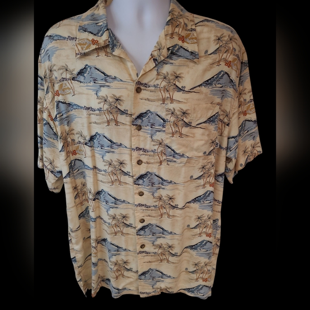 Men's Pacific Coast Highway Short Sleeve Button Down Shirt Size L